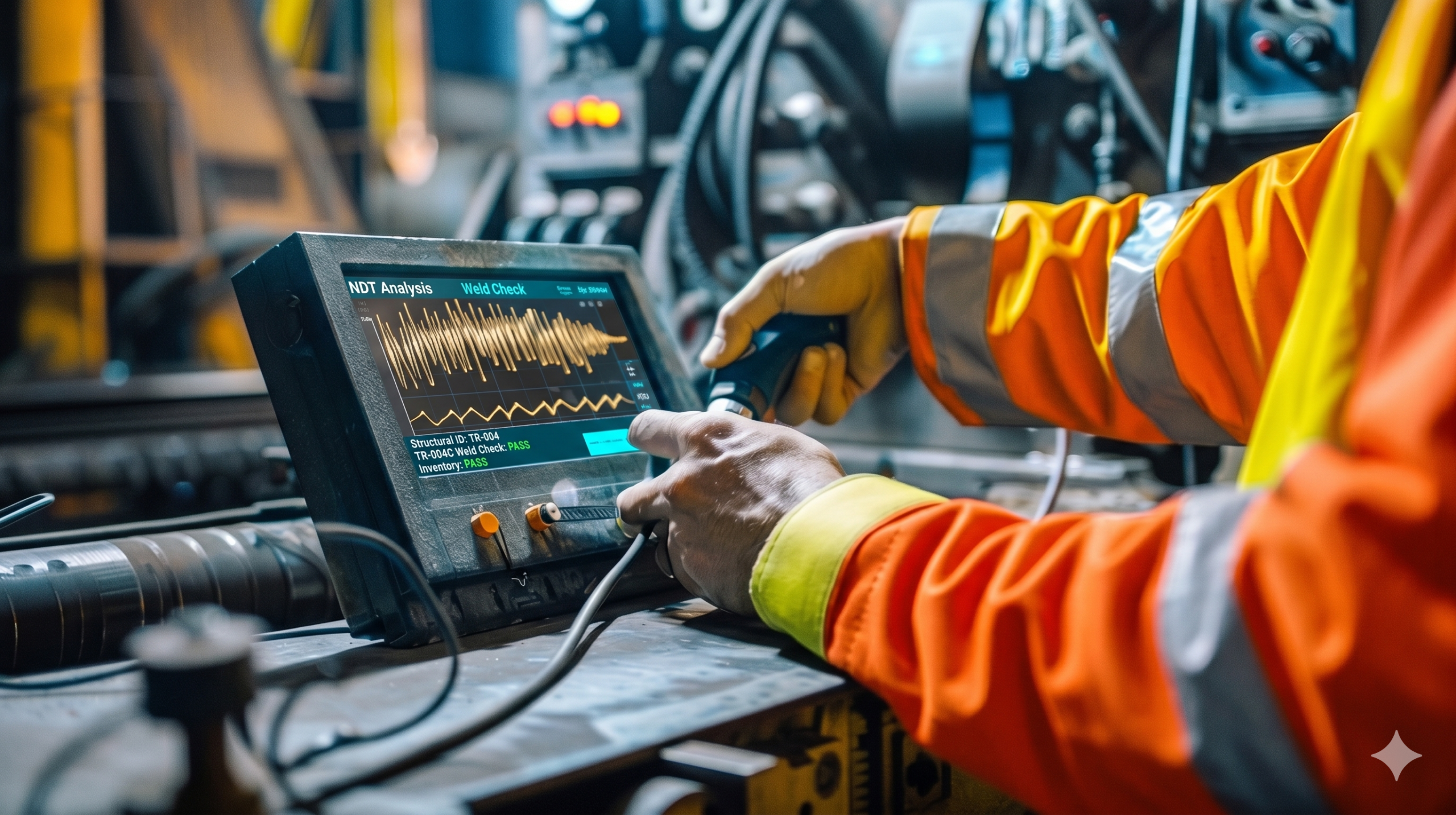 プラントにおける高度な非破壊検査（NDT）と産業用ドローンによる最新のインフラ点検作業イメージ（ルクシーライズ合同会社）